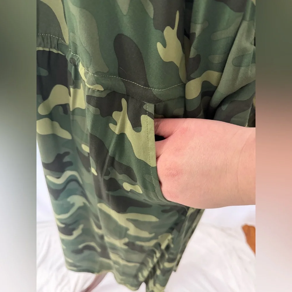 NWT Torrid Camouflage Green Zip Front Shirt Dress - Torrid Size 3 (22-24, 3X) - Picture 8 of 16